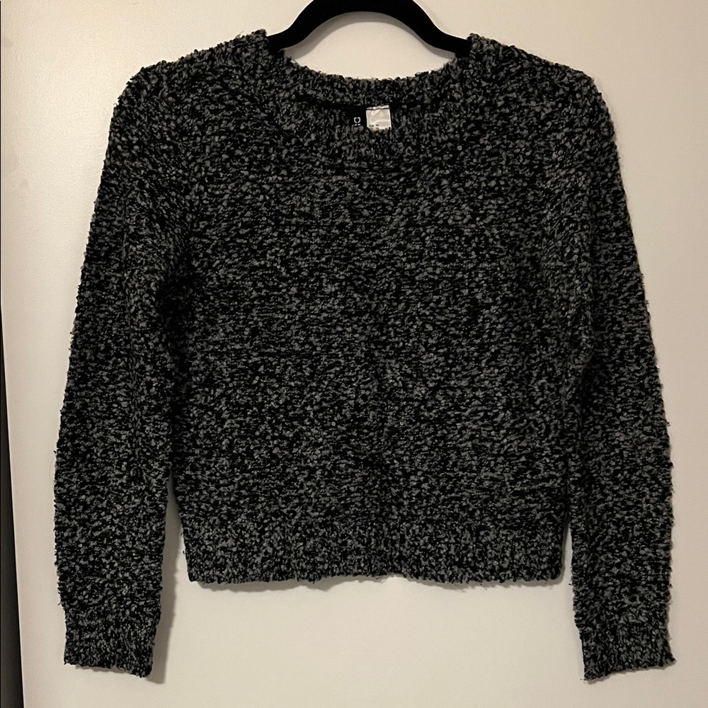 H&M Gray Textured Cropped Sweater